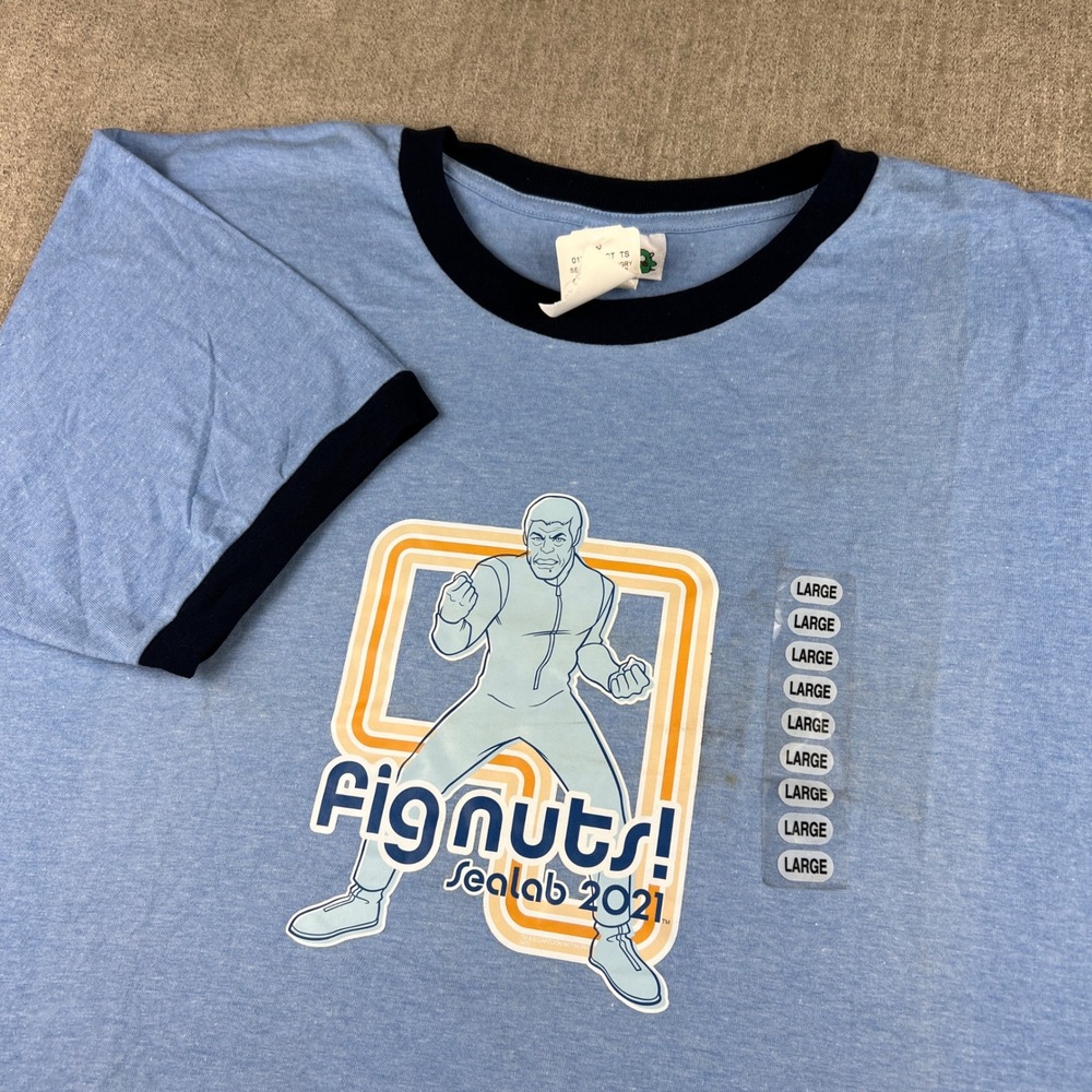 Ripple Junction Sealab 2021 T-Shirt Mens L 2000s Fignuts Captain Murphy Ringer